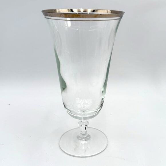 Mikasa Briarcliffe Crystal Stemware Silver Band Iced Tea Wine Glass Water Goblet - Picture 2 of 16